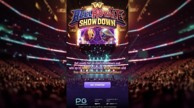 Reel Royale Showdown - ecranul principal cu role și trei sloturi Wild Addition
